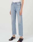 Agolde Lana Mid Rise Full Length Straight Curio