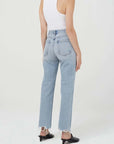 Agolde Lana Mid Rise Full Length Straight Curio