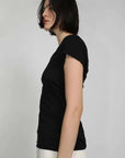 Bassike Front Seam Superfine T Shirt Black