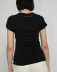 Bassike Front Seam Superfine T Shirt Black