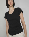 Bassike Front Seam Superfine T Shirt Black