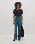 Bassike Raw Cutout Short Sleeve T/Shirt Black