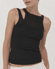 Agni Double Layer Knit Singlet Black