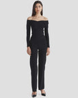 Ena Pelly Evie Luxe Knit Long Sleeve Top Black
