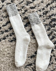 Le Bon Shoppe Cottage Socks White Linen And Grey