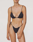 Its Now Cool The Frill Tri Top Black Rib