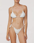 Its Now Cool The Frill Tie Up Pant Vintage White Rib