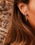 Murkani Small Hoop Earrings with Dagger Pendant Gold