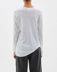 Bassike Regular Scoop Hem Long Sleeve T.Shirt White