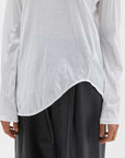 Bassike Regular Scoop Hem Long Sleeve T.Shirt White