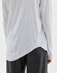 Bassike Regular Scoop Hem Long Sleeve T.Shirt White