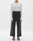 Bassike Regular Scoop Hem Long Sleeve T.Shirt White