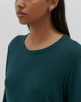 Bassike Regular Scoop Hem Long Sleeve T/Shirt Deep Forest