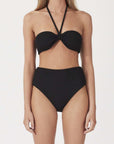 Zulu and Zephyr Black Textured Waisted Full Brief