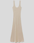 Silk Laundry Scoop Neck Dress Hazelnut