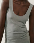 Silk Laundry Ribbed Tank Moon