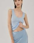 Silk Laundry Ribbed Tank Mist