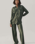 Silk Laundry Boyfriend Shirt Thyme