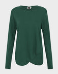 Bassike Regular Scoop Hem Long Sleeve T/Shirt Deep Forest