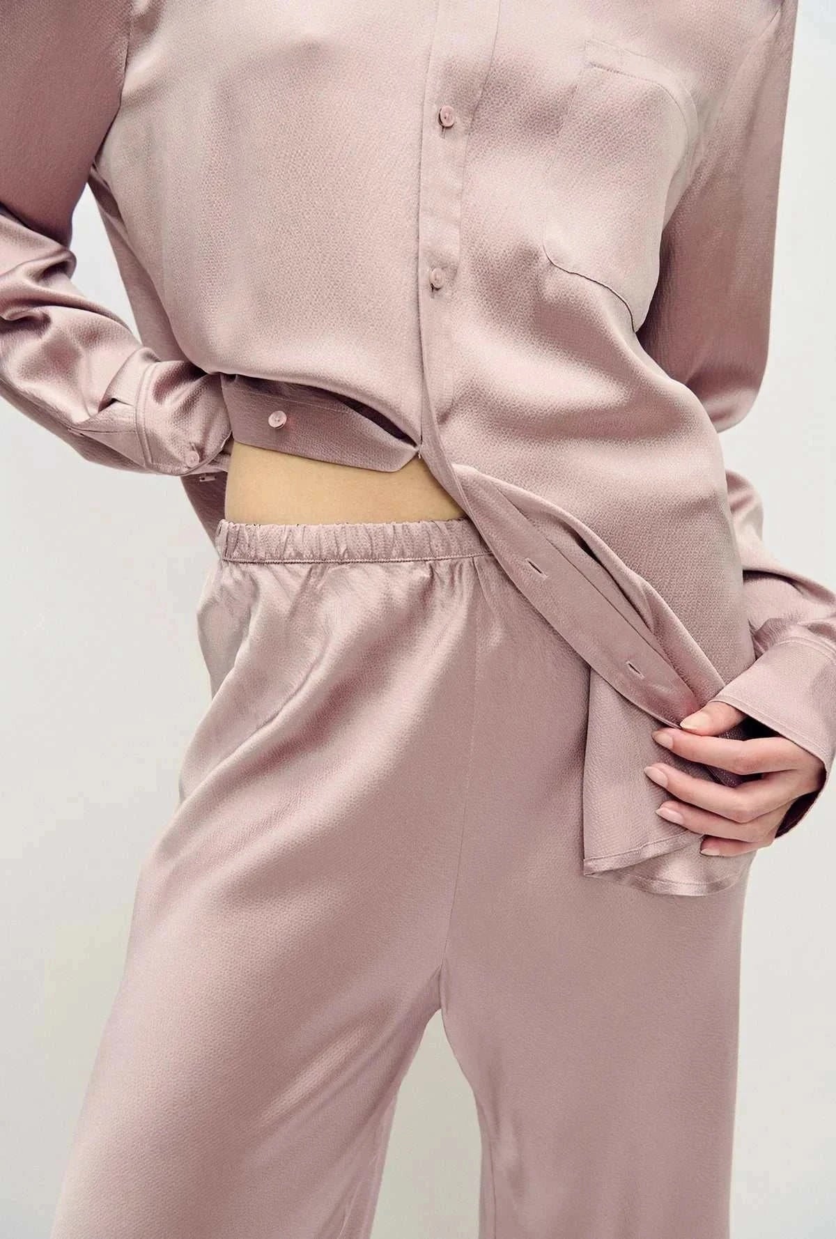 Silk Laundry Hammered Bias Cut Pants Lasso