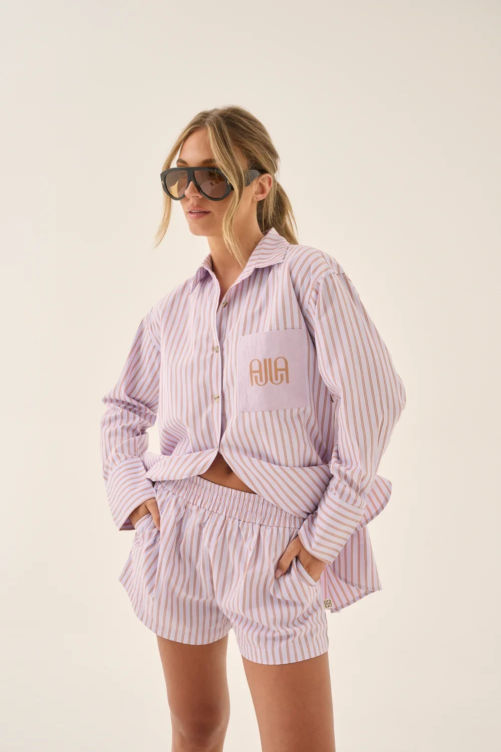 Araminta James Stripe Short Lavender