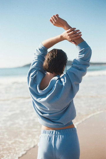 Zulu and Zephyr Collared Sport Sweatshirt Ocean Blue