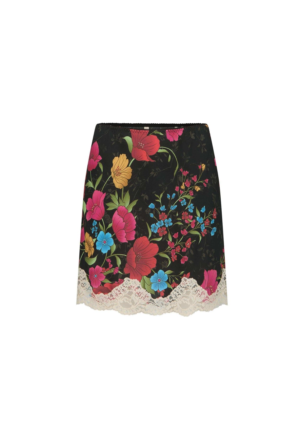 Spell Isola Lace Mini Skirt Midnight Bloom Black