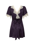 Spell Lasiandra Lace Mini Dress Deep Violet Purple
