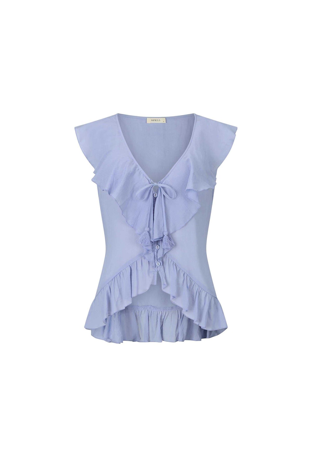Spell Fleur Frill Sleeveless Blouse Lagoon Purple