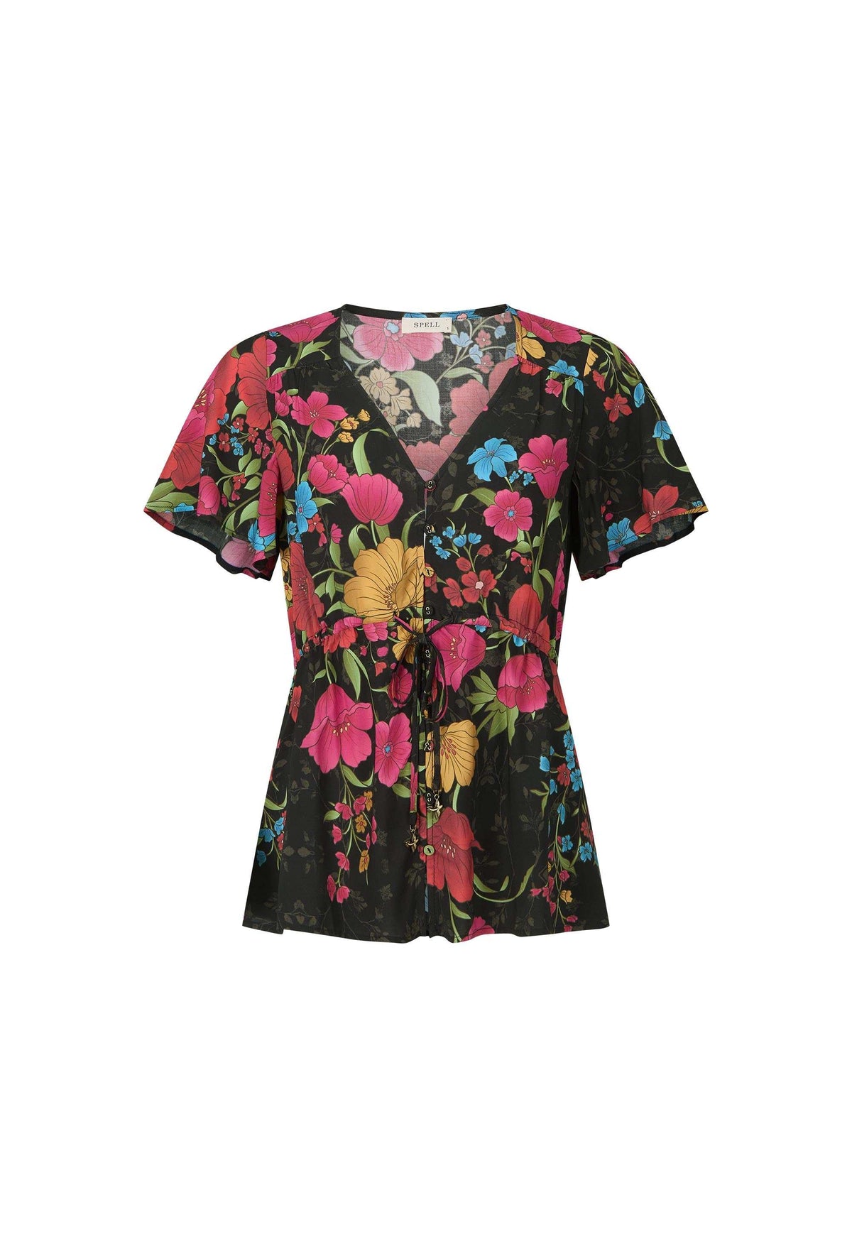 Spell Isola Blouse Midnight Bloom Black