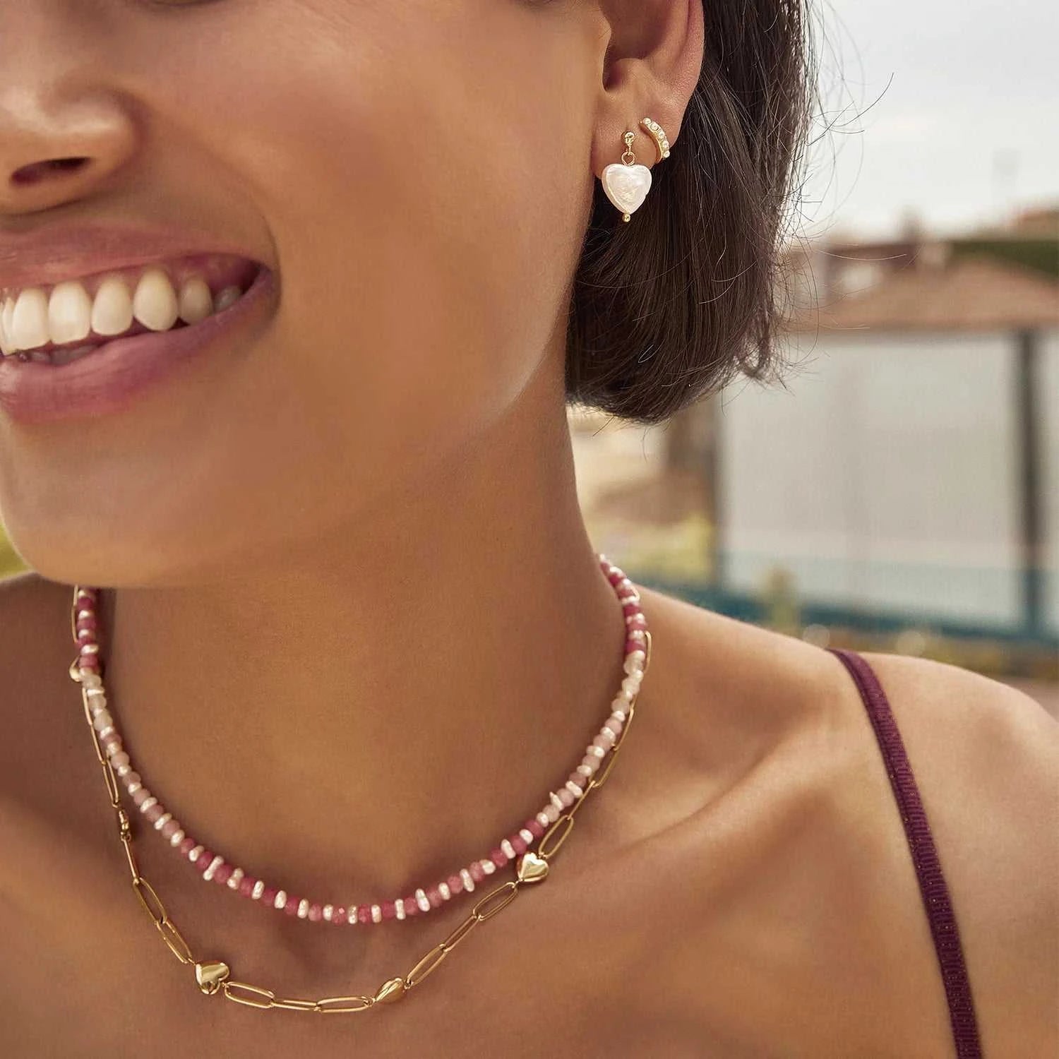 Arms of Eve Lover Gold Pearl Earrings