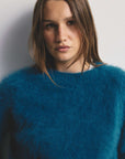 World Of Nomads Adele Cashmere Crew Neck Knit Ocean
