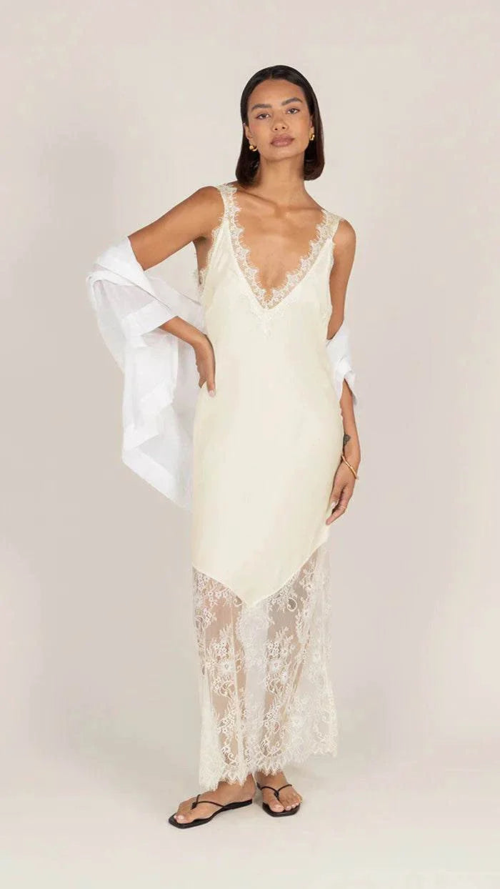 Charli Solange Slip Dress Butter Yellow One Size