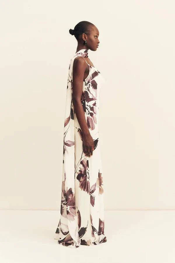 Shona Joy Marpessa Bias Maxi Dress With Scarf Berry White