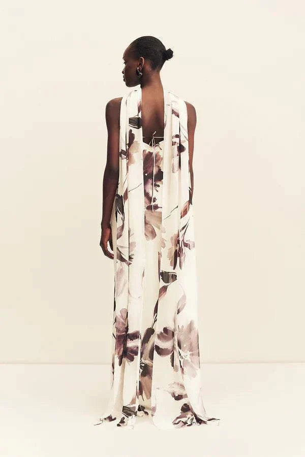 Shona Joy Marpessa Bias Maxi Dress With Scarf Berry White