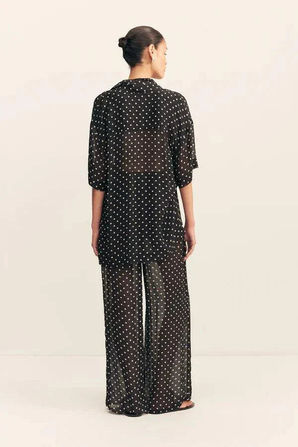 Shona Joy Houston Drawstring Pant Noir Polka