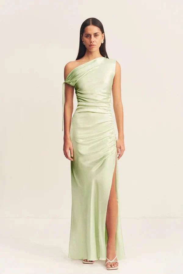 Shona Joy La Lune Gathered Maxi Dress Key Lime