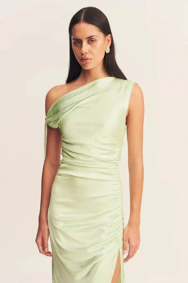 Shona Joy La Lune Gathered Maxi Dress Key Lime