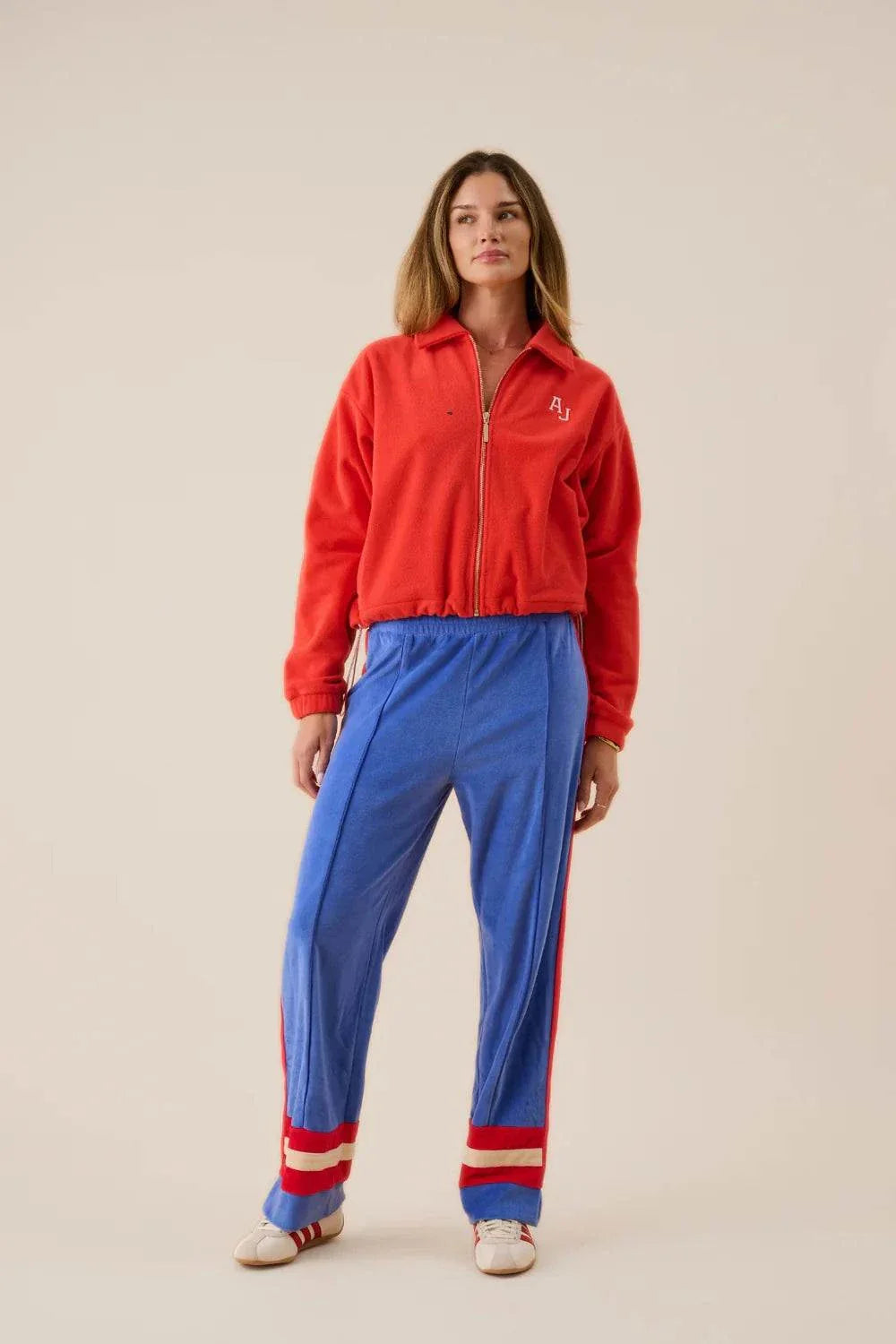 Araminta James Sherpa Zip Through Jacket Red Alert