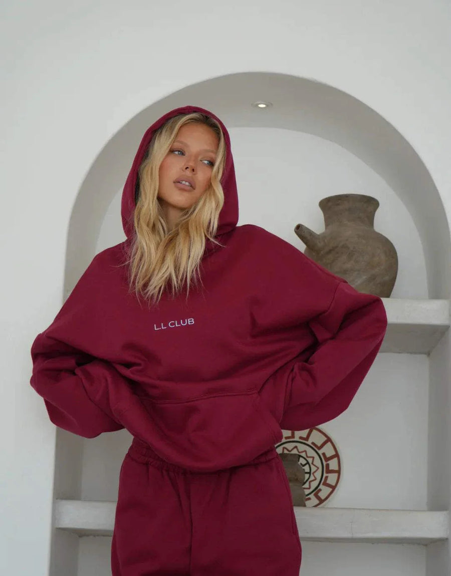 Luna Lane The Club Hoodie Cherry