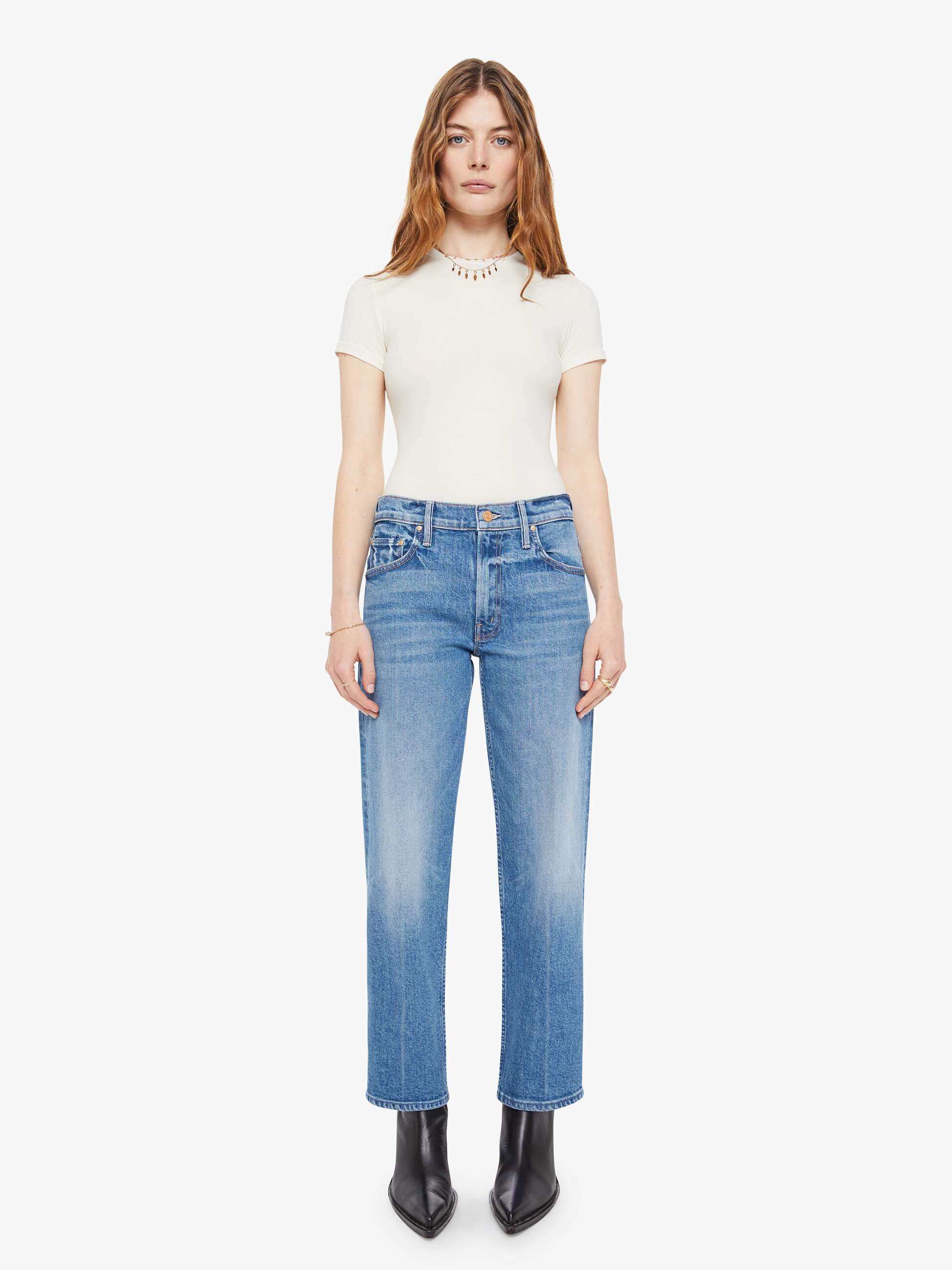 Mother The Mid Rise Rambler Zip Ankle Tambourine Man