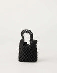 Zulu and Zephyr Small Beaded Bucket Bag Black Solid