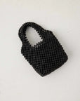 Zulu and Zephyr Small Beaded Bucket Bag Black Solid