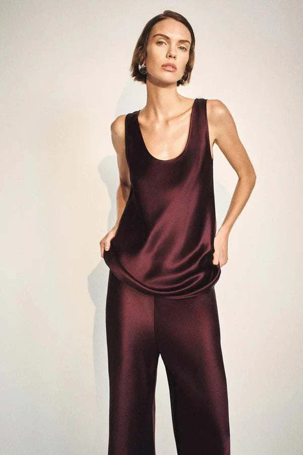 Shona Joy Savanna Scoop Neck Top Plum