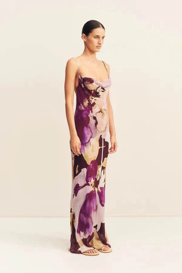 Shona Joy Gia Bias Maxi Dress Lilac Bloom