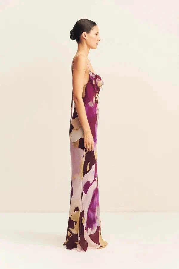Shona Joy Gia Bias Maxi Dress Lilac Bloom