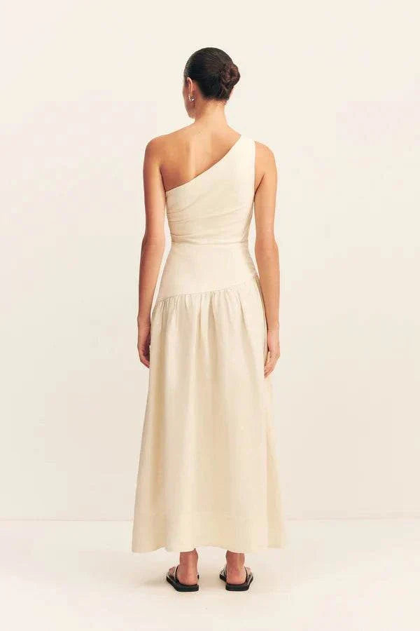 Shona Joy Gigi One Shoulder Maxi Dress Ecru
