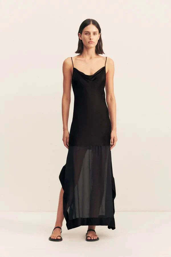 Shona Joy Edie Cowl Maxi Dress Black