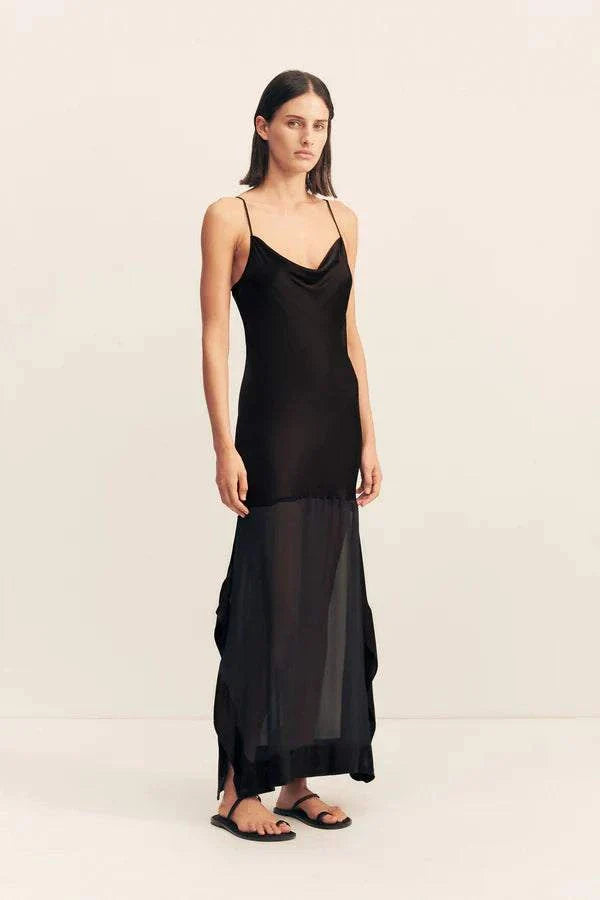 Shona Joy Edie Cowl Maxi Dress Black