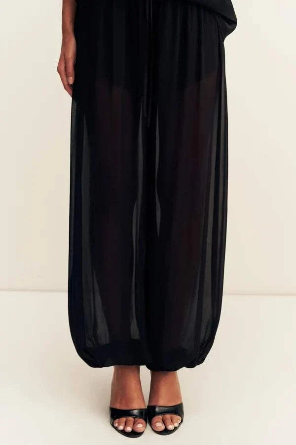 Shona Joy Sheer Harem Pant Black